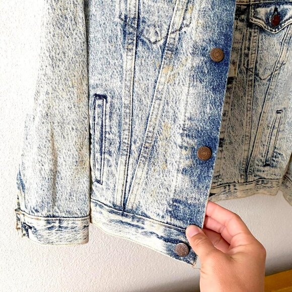 1980s Vintage Acid Wash Denim Jean Jacket Women's XS - Picture 2 of 4